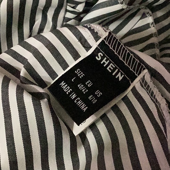 SHEIN striped lace panel butterfly sleeve blouse - Picture 3 of 4